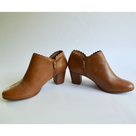 Jack Rogers Marianne Leather Cognac Brown Booties Size 10 M - Picture 7 of 11